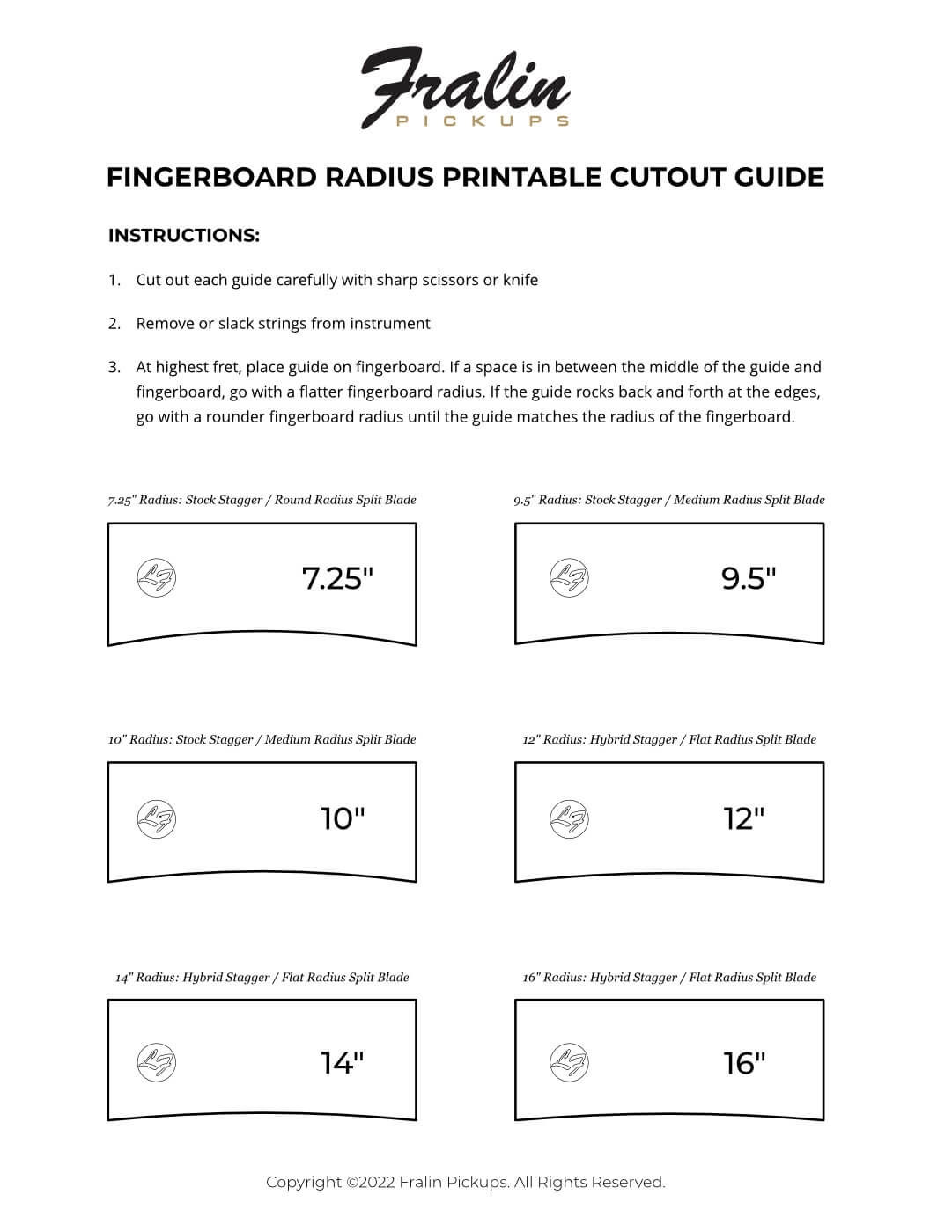 Printable Corner Radius Chart Printable Corner Radius Chart