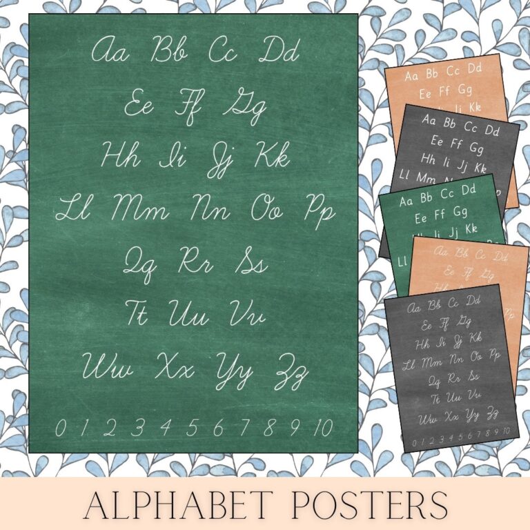 Alphabet Printable D nealian Cursive Manuscript Etsy