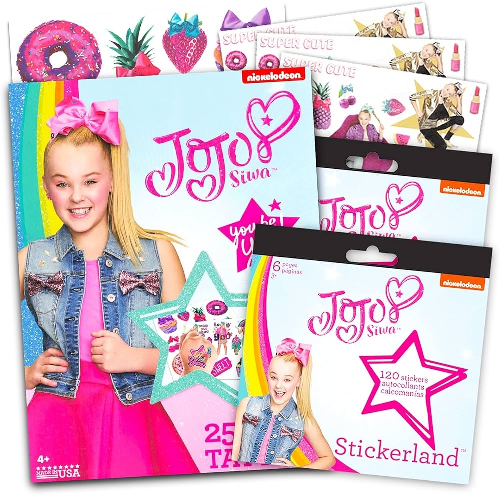 Amazon JoJo Siwa Stickers And Tattoos Party Favors Set Bundle With 12 Sheets JoJo Stickers Plus 25 Jojo Siwa Temporary Tattoos Jojo Siwa Party Supplies Toys Games Amazon JoJo Siwa Stickers And Tattoos Party Favors Set Bundle With 12 Sheets JoJo Stickers Plus 25 Jojo Siwa Temporary Tattoos Jojo Siwa Party Supplies Toys Games