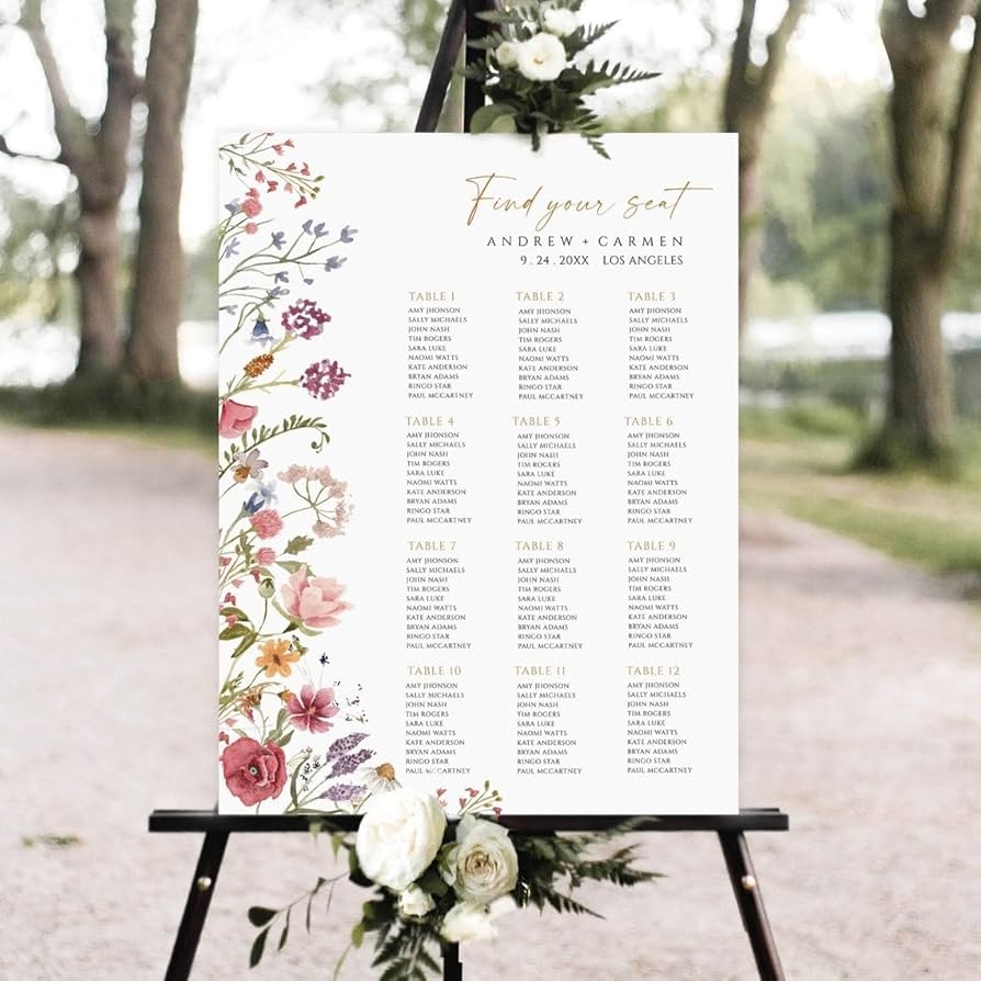 Amazon Personalized Wedding Guest Chart Custom Guest List Amazon Personalized Wedding Guest Chart Custom Guest List