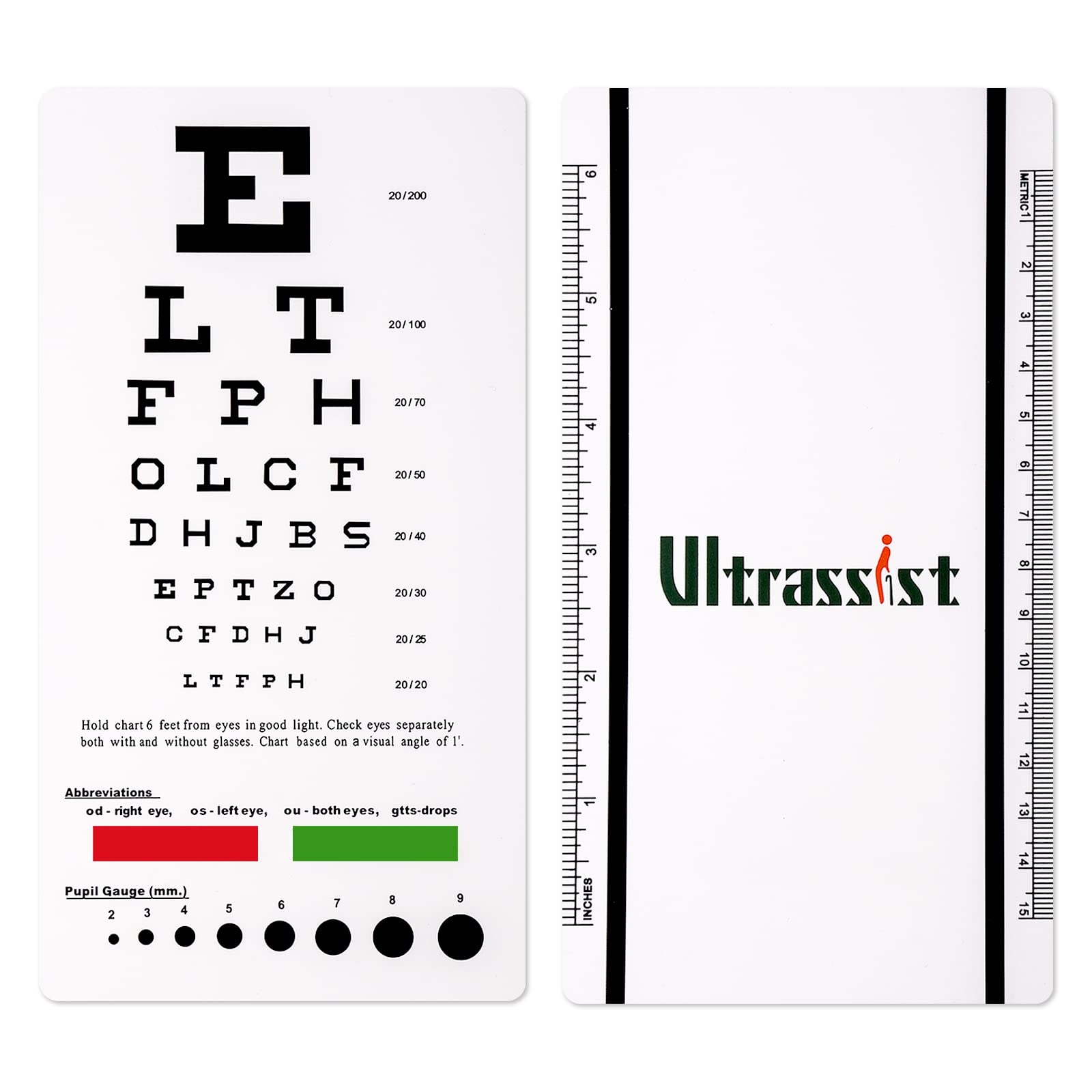 Amazon Ultrassist Snellen Eye Chart Pocket Size Eye Testing Amazon Ultrassist Snellen Eye Chart Pocket Size Eye Testing