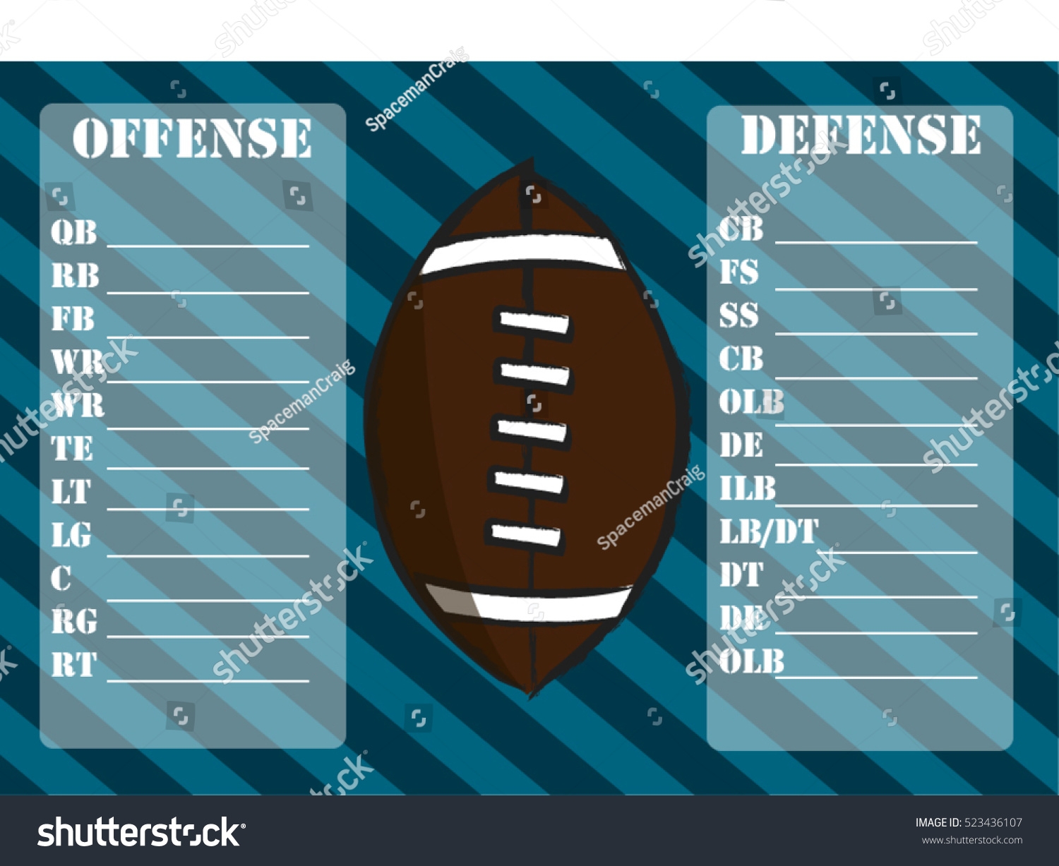 Depth Chart Template Football
