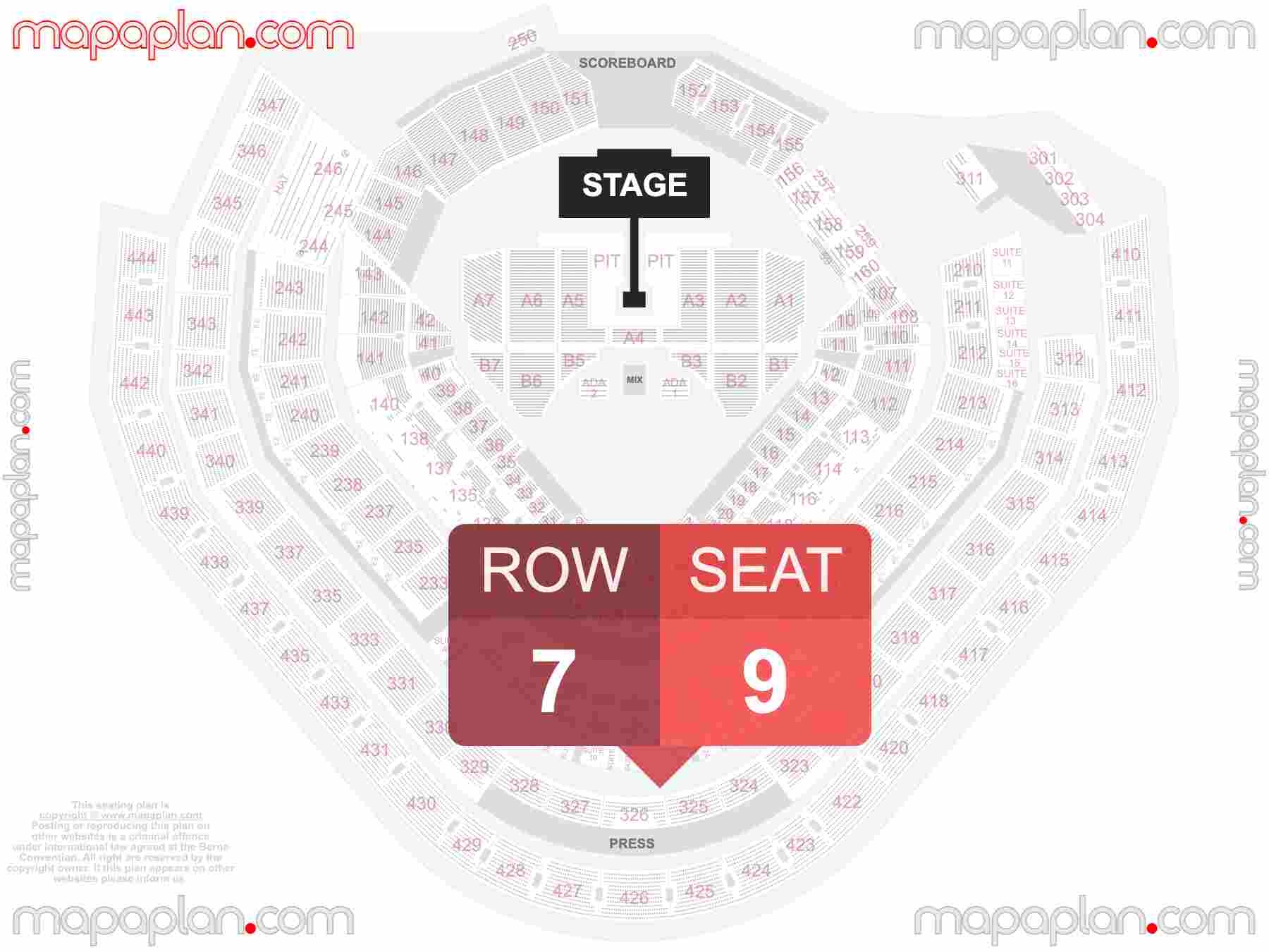 Atlanta Truist Park Detailed Interactive Seating Chart With Seat Row Numbers MapaPlan