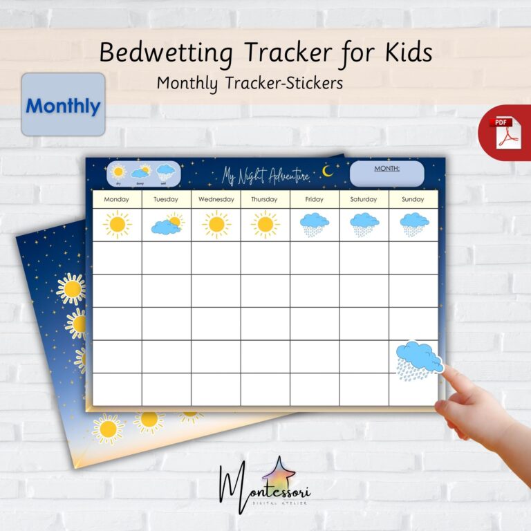 Bedwetting Tracker bedwetting Chart printable Dry Night Chart printable Bedwetting Chart printable Bedwetting Tracker printable Sticker Etsy