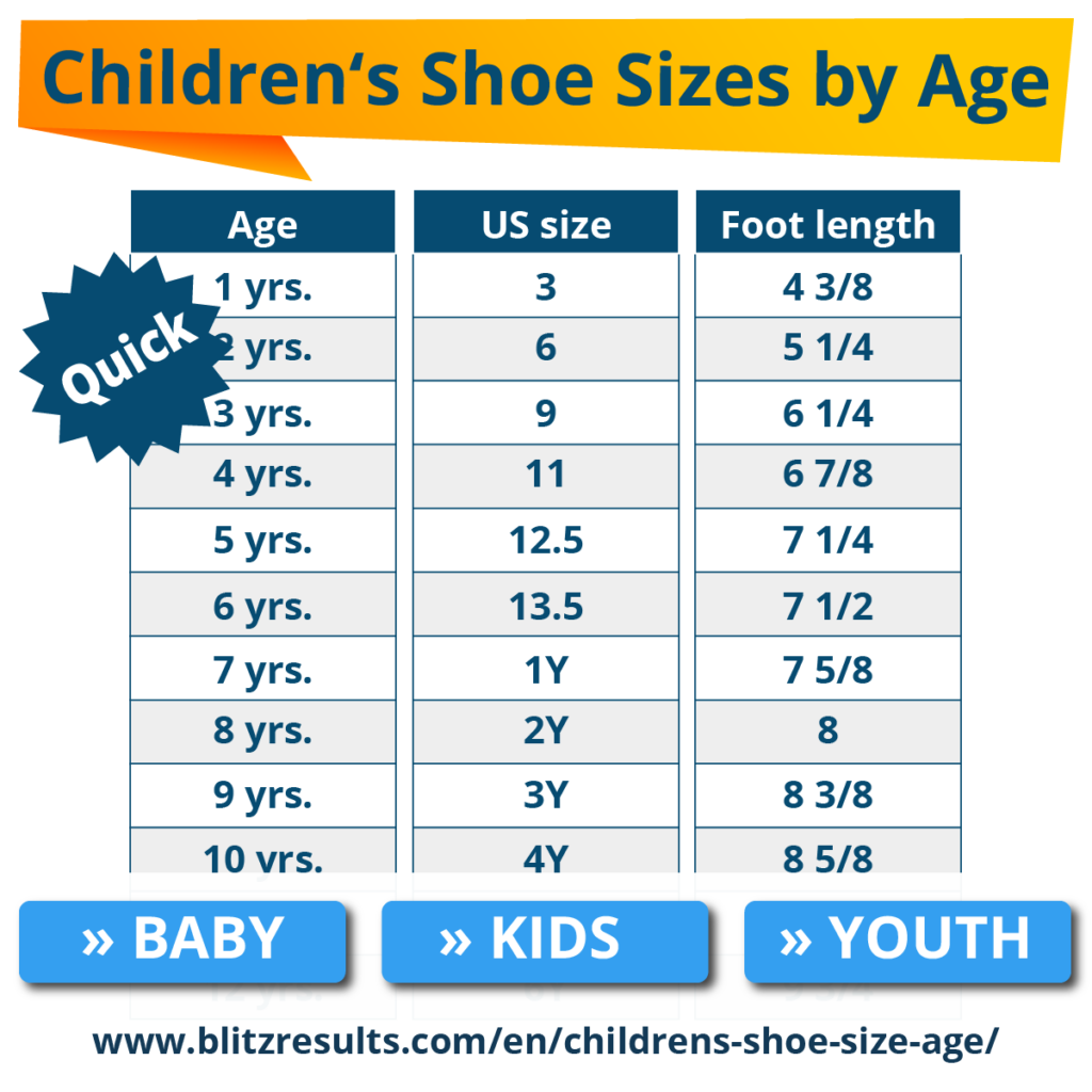 Printable Child Shoe Size Chart Payless