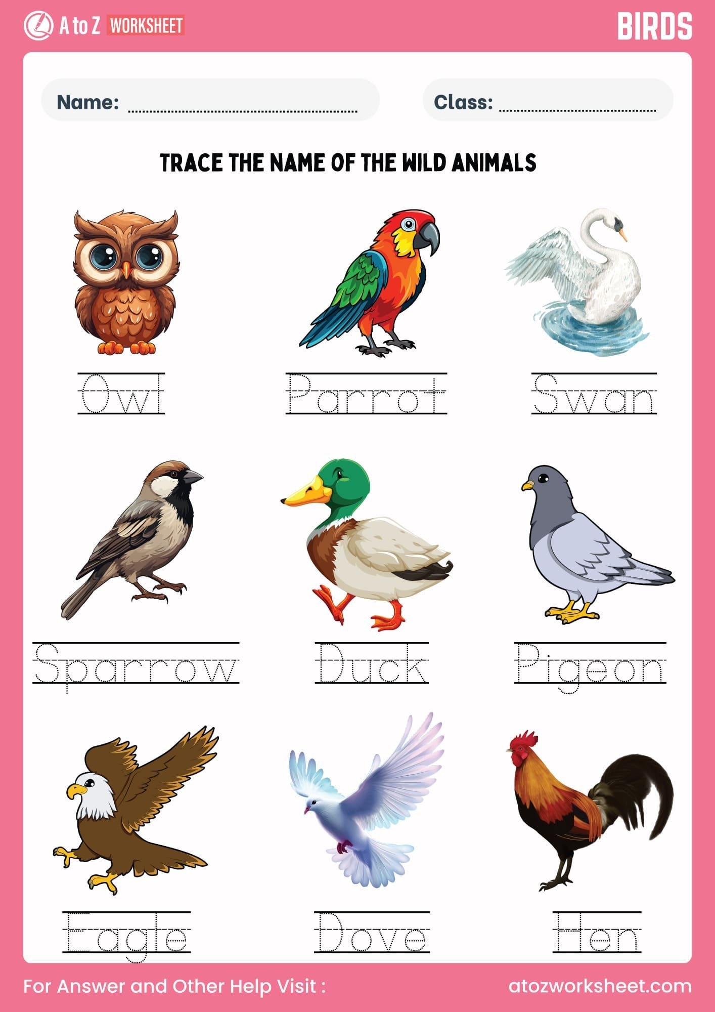 Birds Worksheet For Kindergarten And Nursery Kids Free Printable PDF Activities A To Z Worksheet Birds Worksheet For Kindergarten And Nursery Kids Free Printable PDF Activities A To Z Worksheet