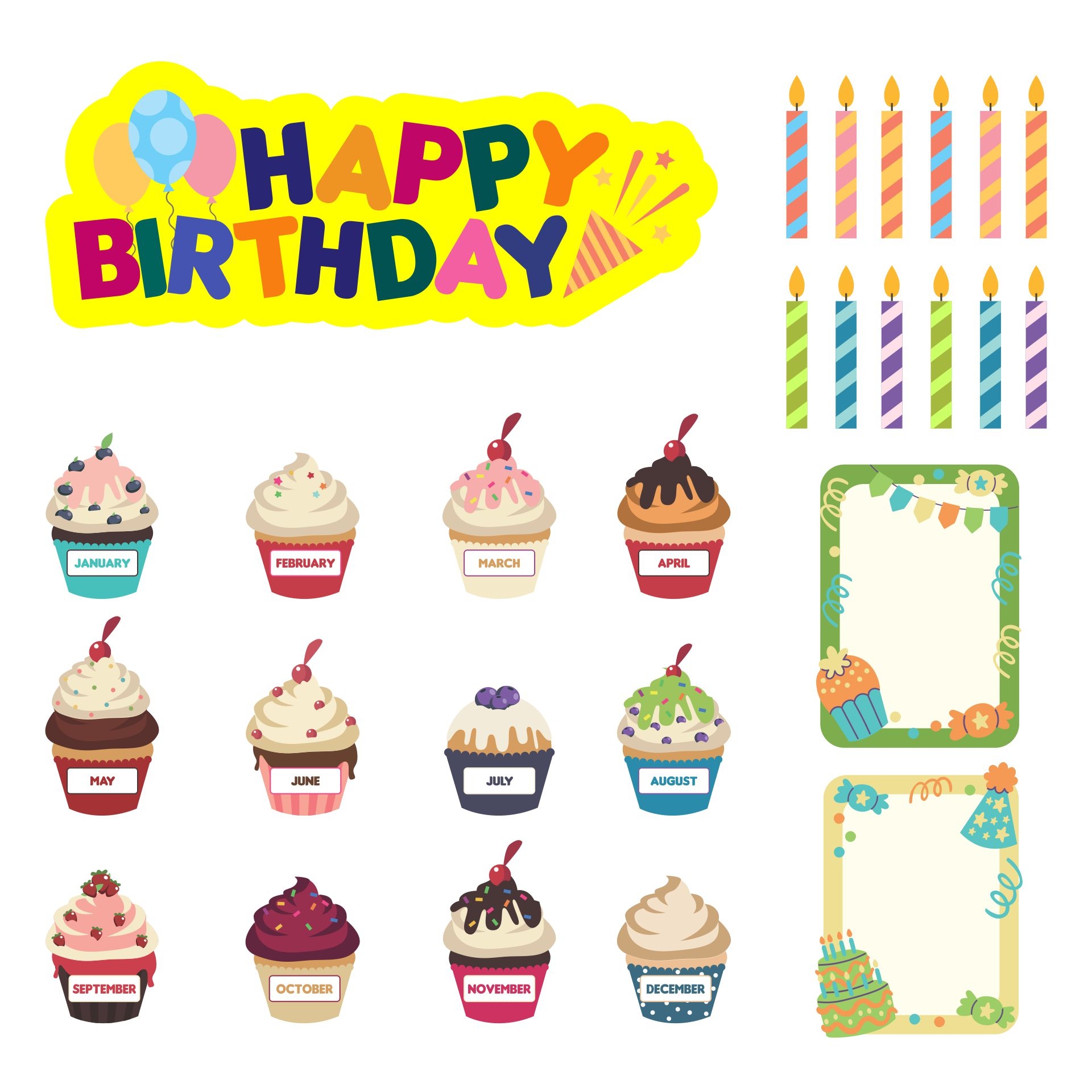 Cupcake Birthday Chart Printable Free