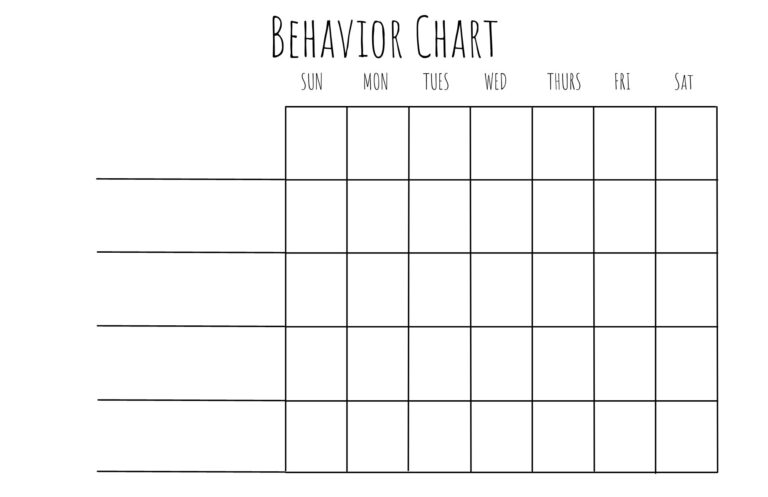 Blank Behavior Chart Poster Printable Digital Download Etsy