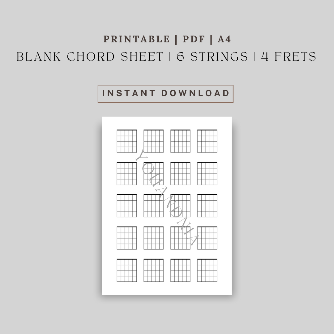 Free Printable Blank Chord Chart Free Printable Blank Chord Chart