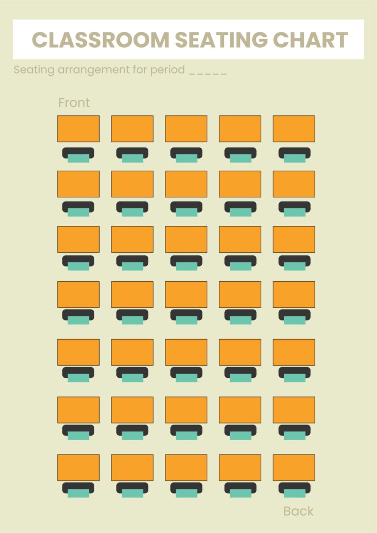 Blank Classroom Seating Chart In Illustrator PDF Download 
