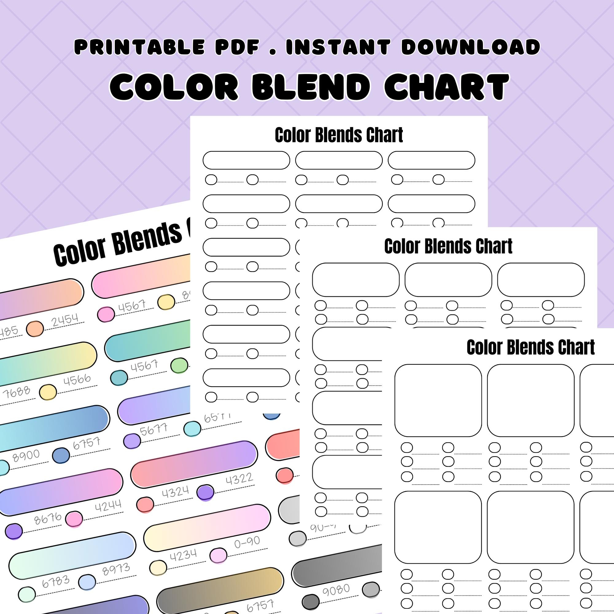 Blank Color Mixing Chart Etsy