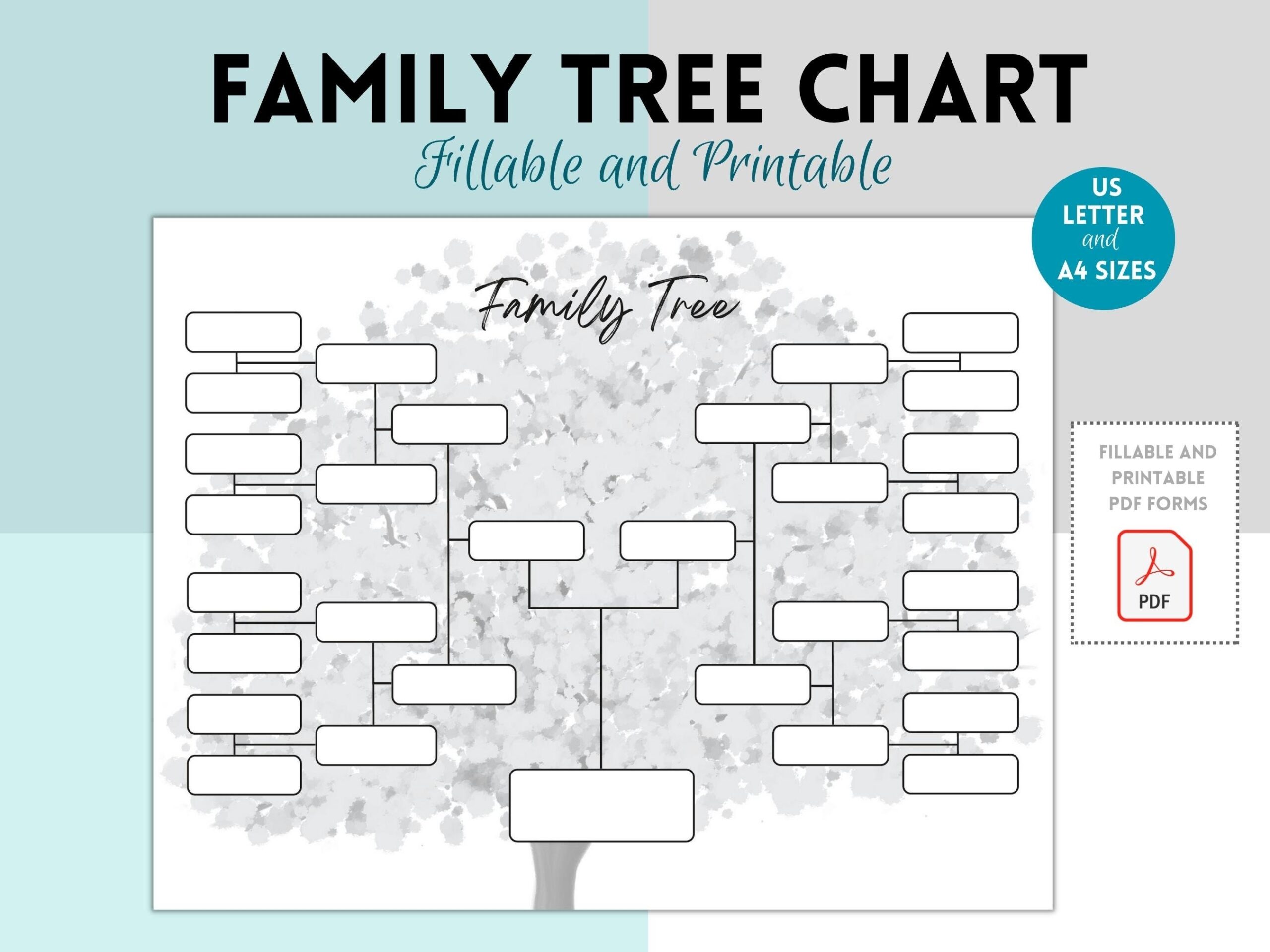 Blank Family Tree Chart Template Family History Pedigree Chart Genealogy Chart Ancestor Chart 5 Generations Gifts Family Etsy New Zealand