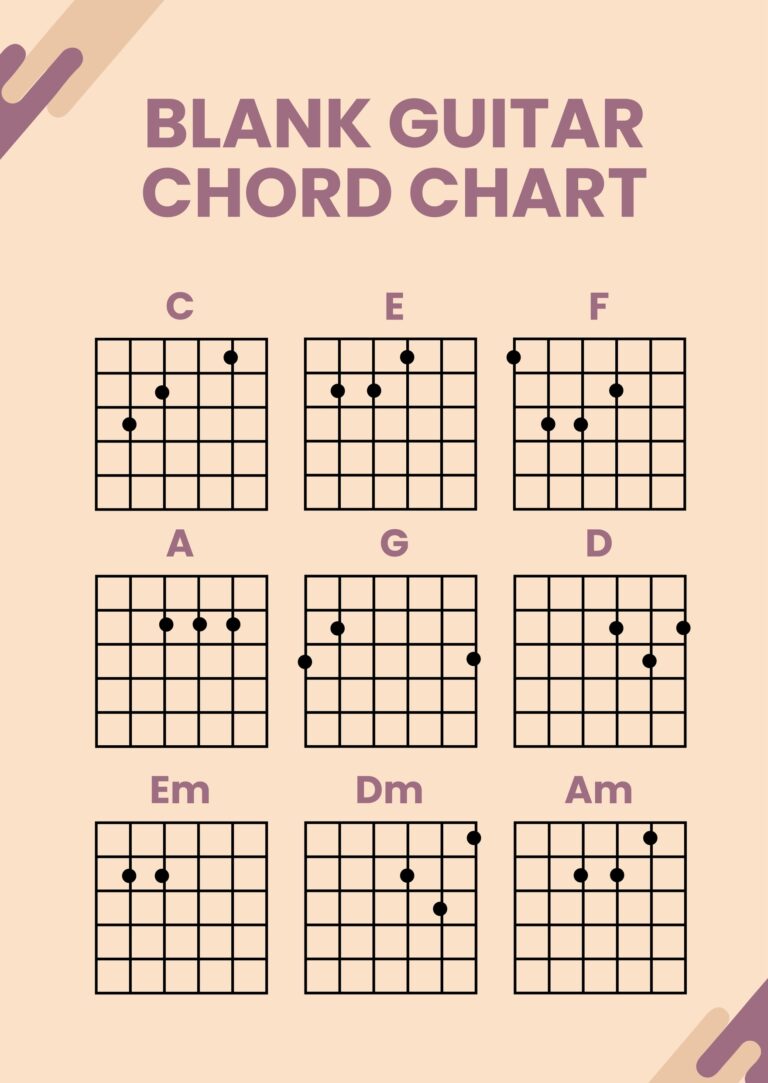 Blank Guitar Chord Chart In Illustrator PDF Download Template