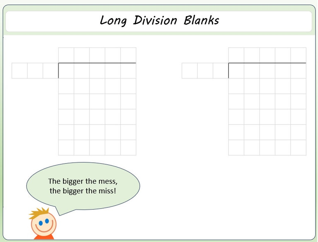 Blank Long Division 2 3 Numbers Etsy
