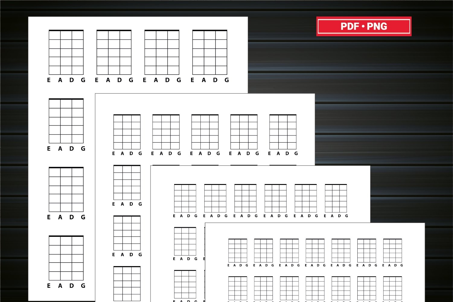 Blank Printable Bass Guitar Chord Charts 4 String