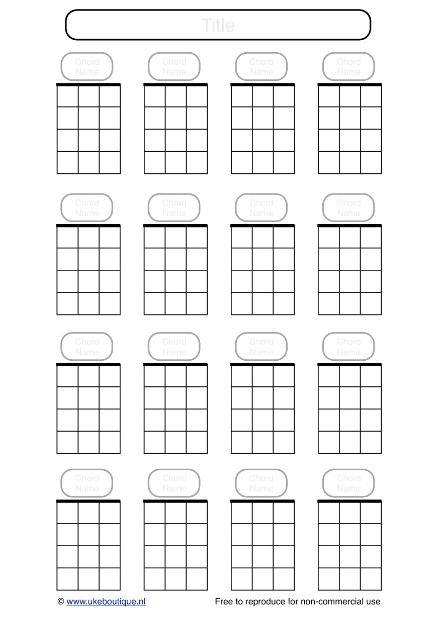 Blank Ukulele Chord Charts Printable PDFs KidsPlayMusic Worksheets Library