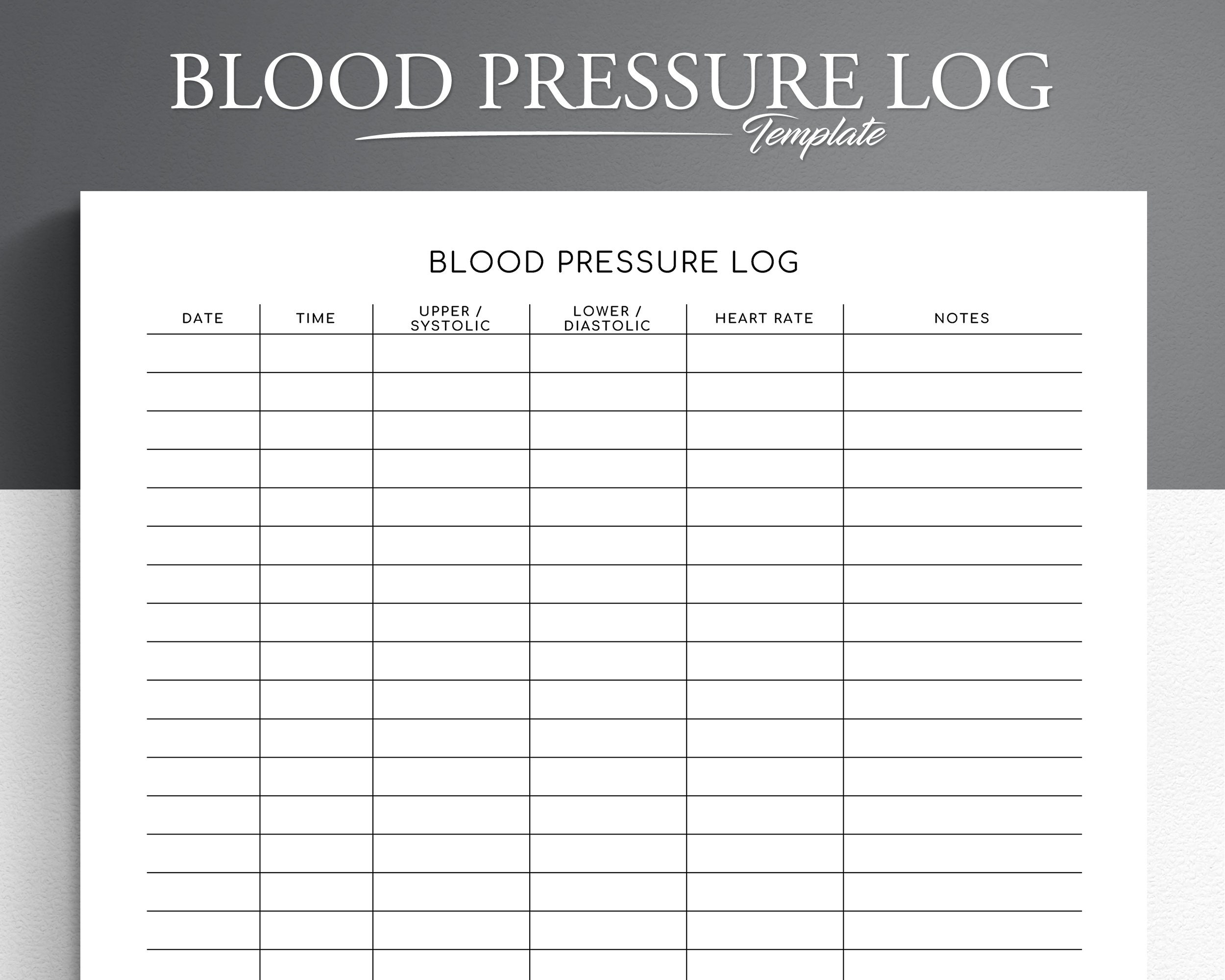 Blood Pressure Monitoring Chart Template