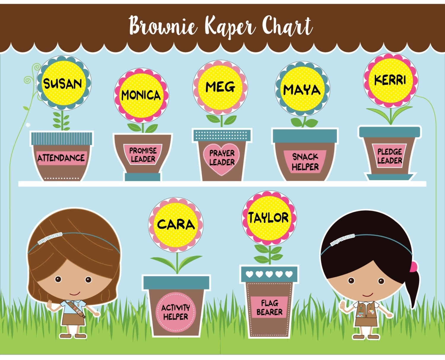 Brownie Girl Scout Kaper Chart Printable Instant Download Etsy Brownie Girl Scout Kaper Chart Printable Instant Download Etsy