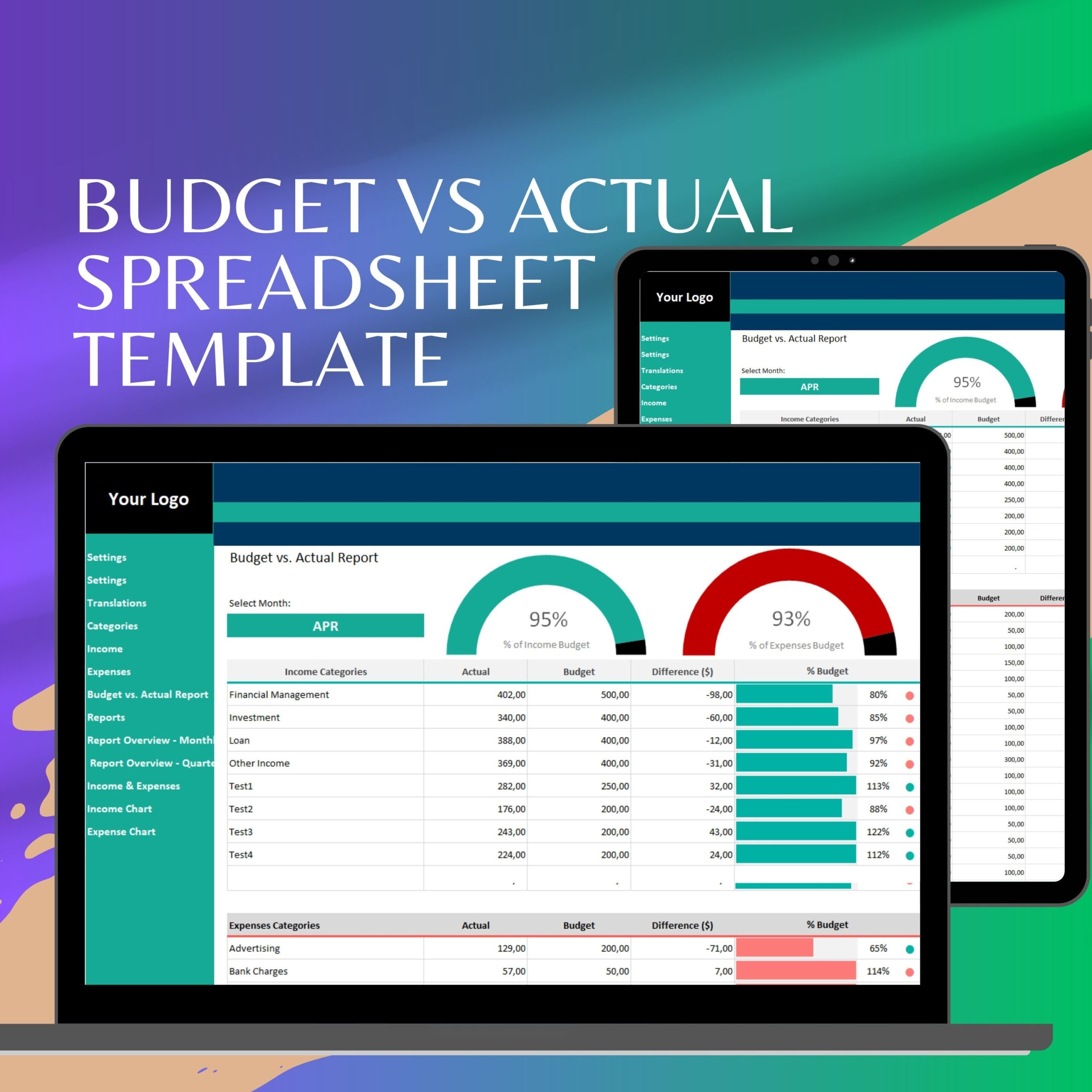 Budget Vs Actual Spreadsheet Template Fine tune Your Financial 