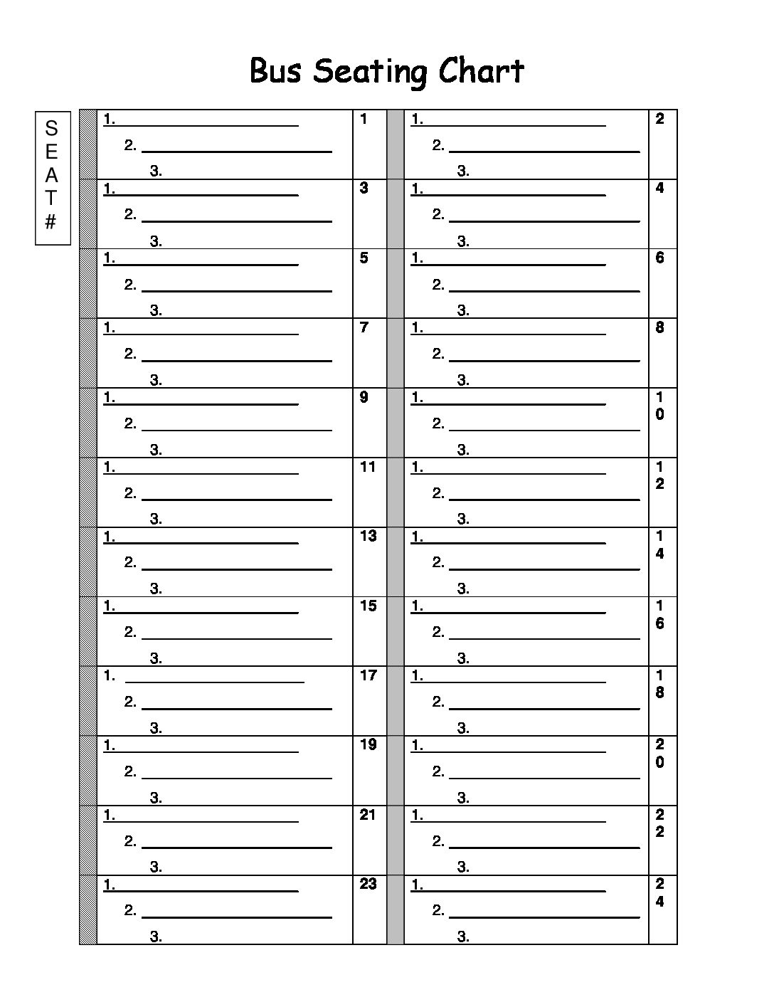 Bus Seating Chart Joy El Generation