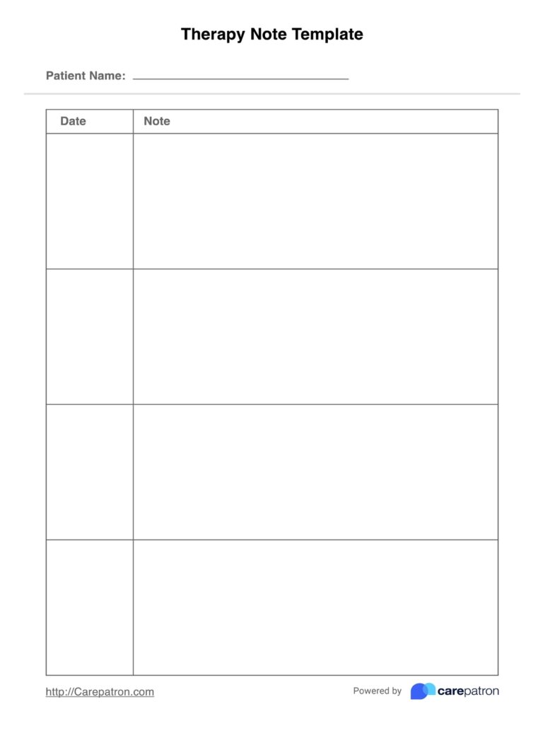 Chart Note Template U0026 Example Free PDF Download
