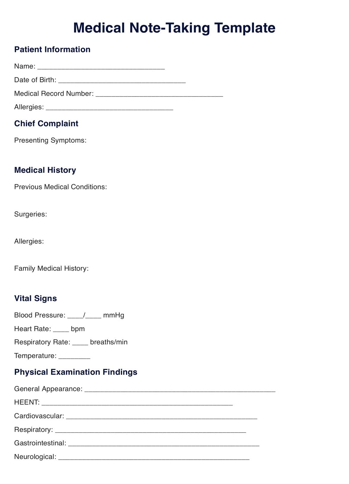 Chart Note Template U0026 Example Free PDF Download