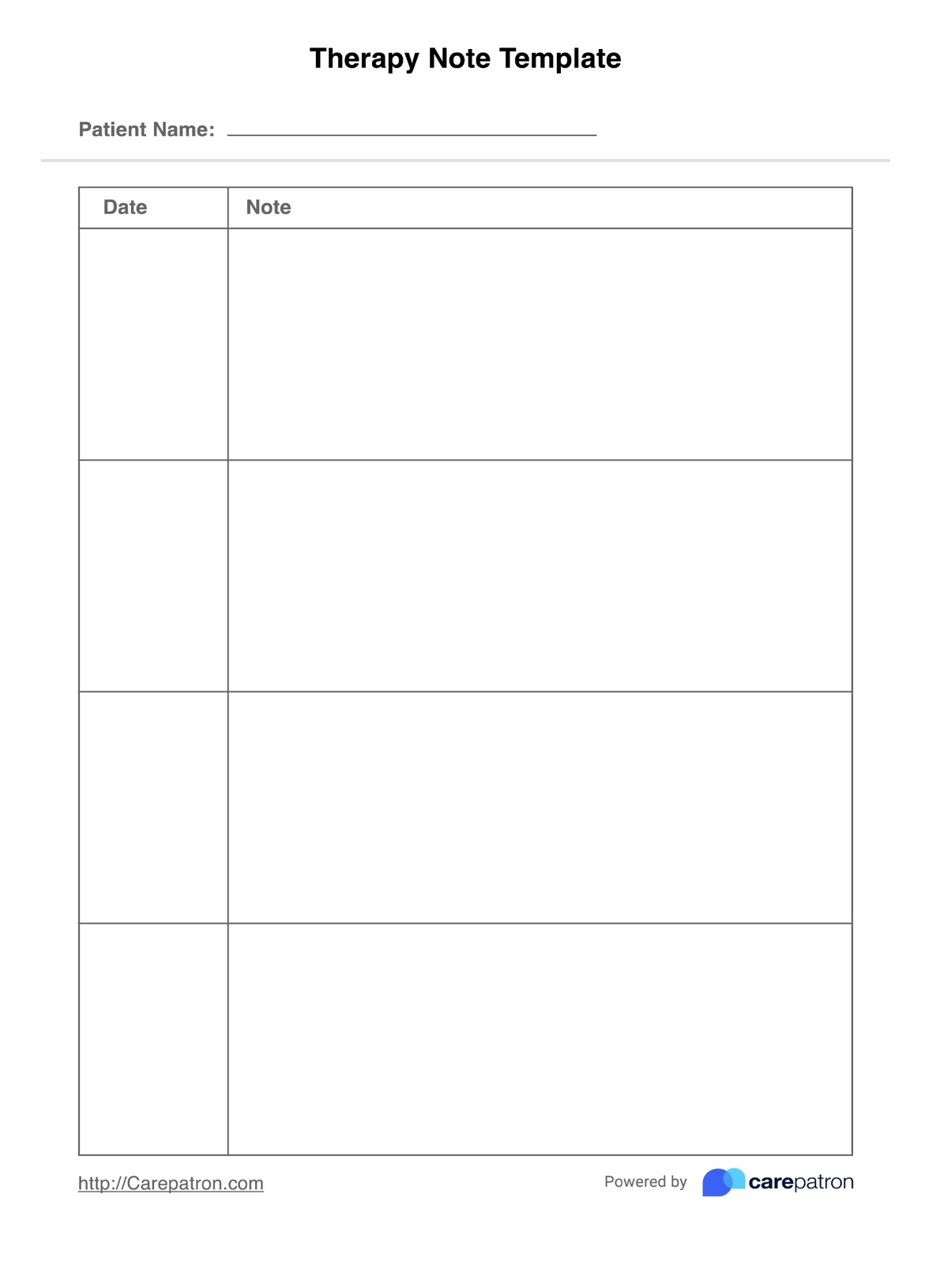 Chart Note Template U0026 Example Free PDF Download