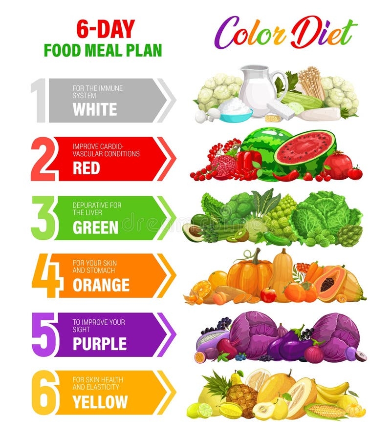 Color Rainbow Diet Nutrition Plan Infographics Stock Vector Illustration Of Color Detox 247437782