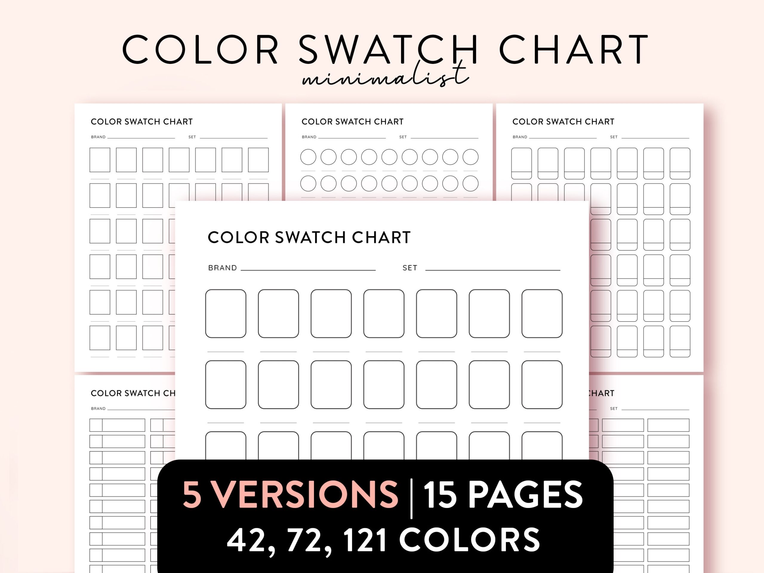 Color Swatch Chart Blank Color Chart Printable Color Swatch 
