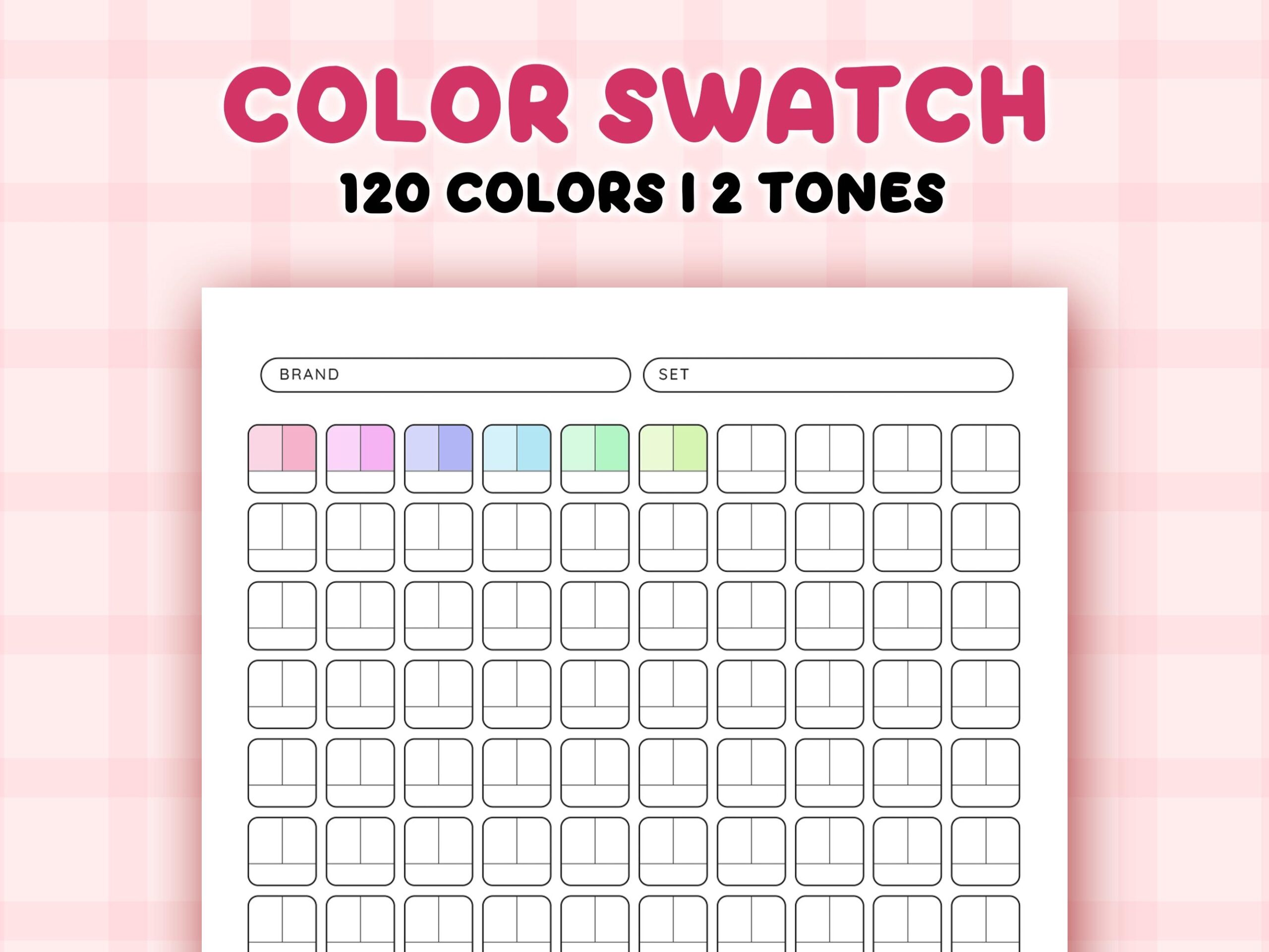 Color Swatch Chart Printable Blank Color Swatches Sheets PDF 
