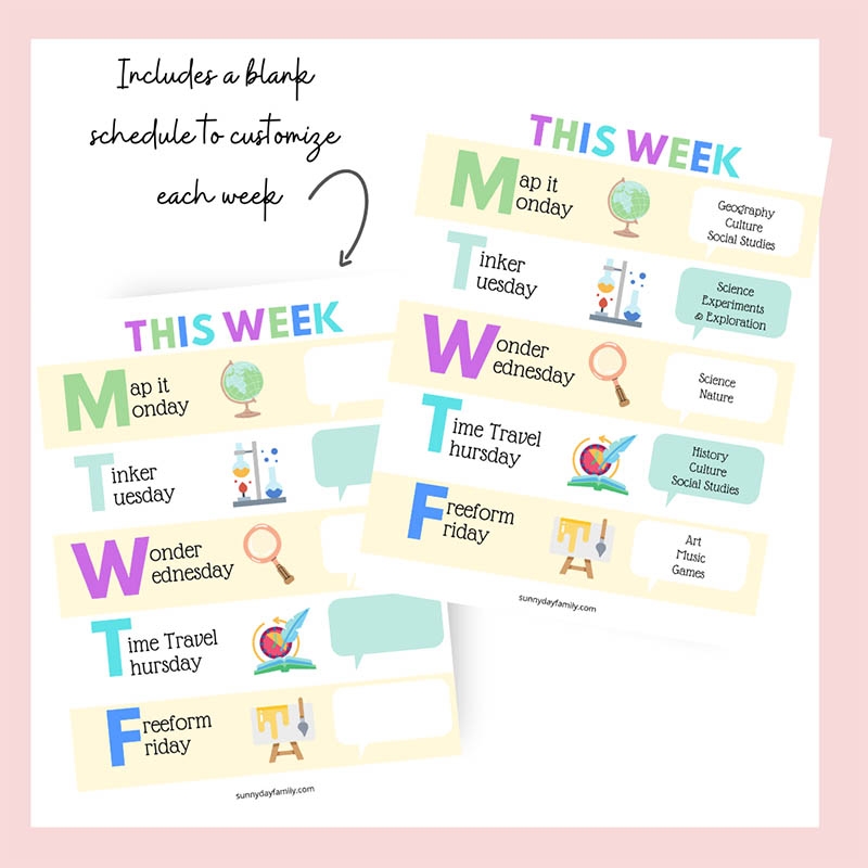 Create A Weekly Homeschool Schedule With A FREE Printable Sunny Day Family