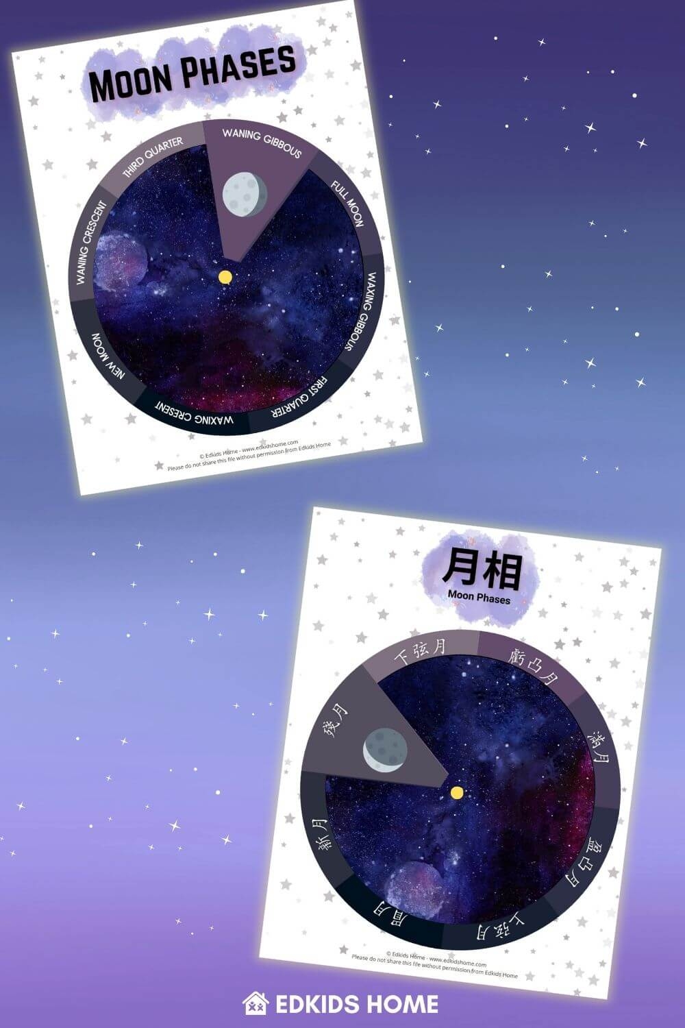 Creating A Moon Phases Wheel A Fun Printable Activity For Kids Edkids Home