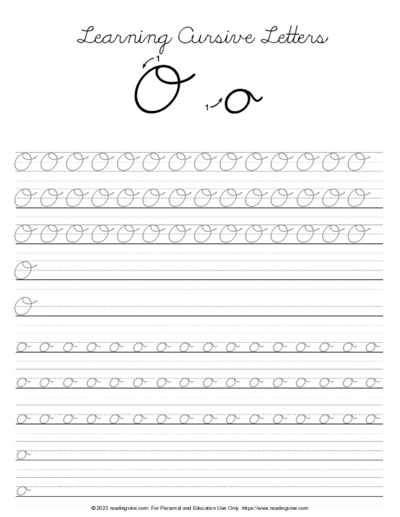 Cursive Trace Chart Printable
