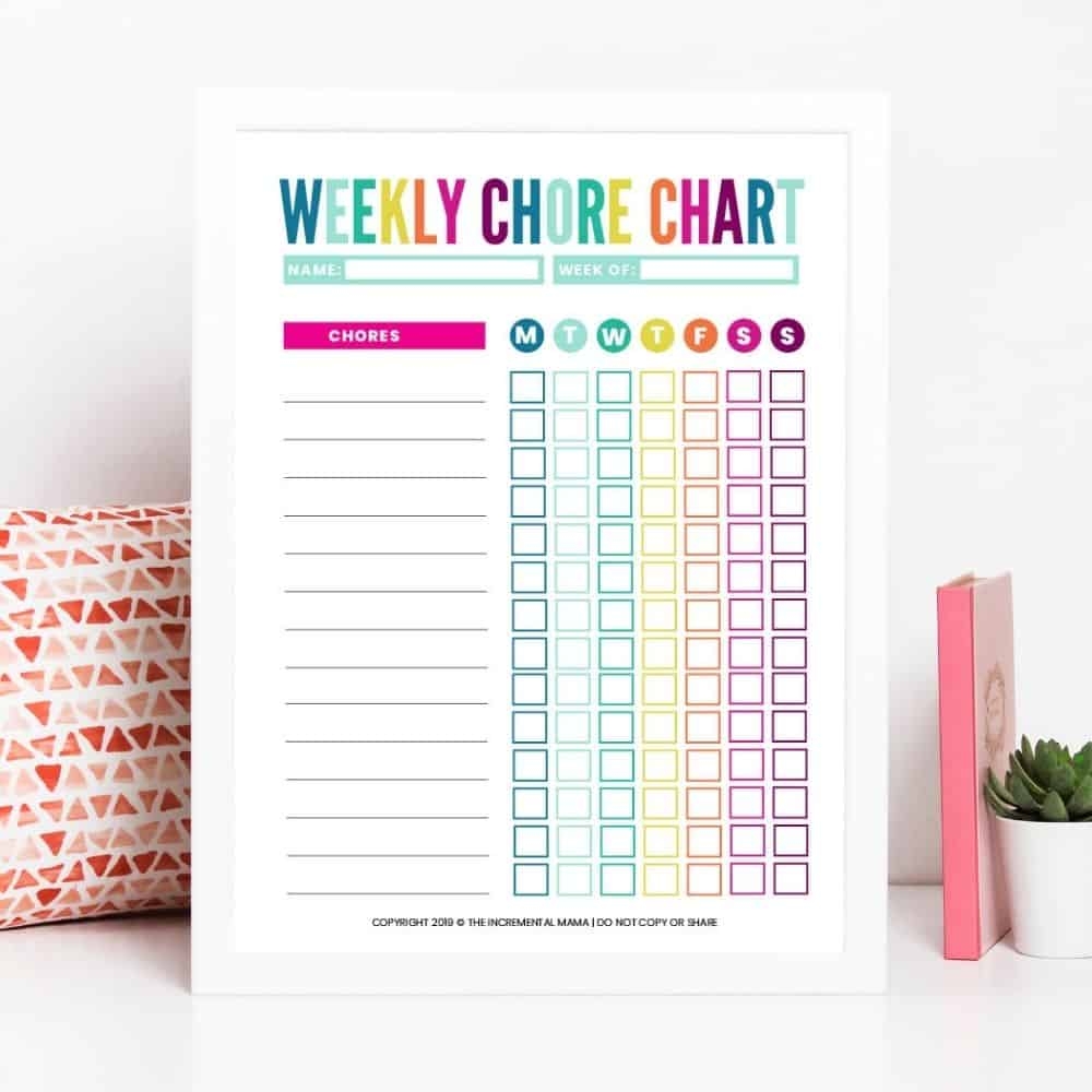 Cute U0026 Colorful Free Customizable Chore Chart Printable The 
