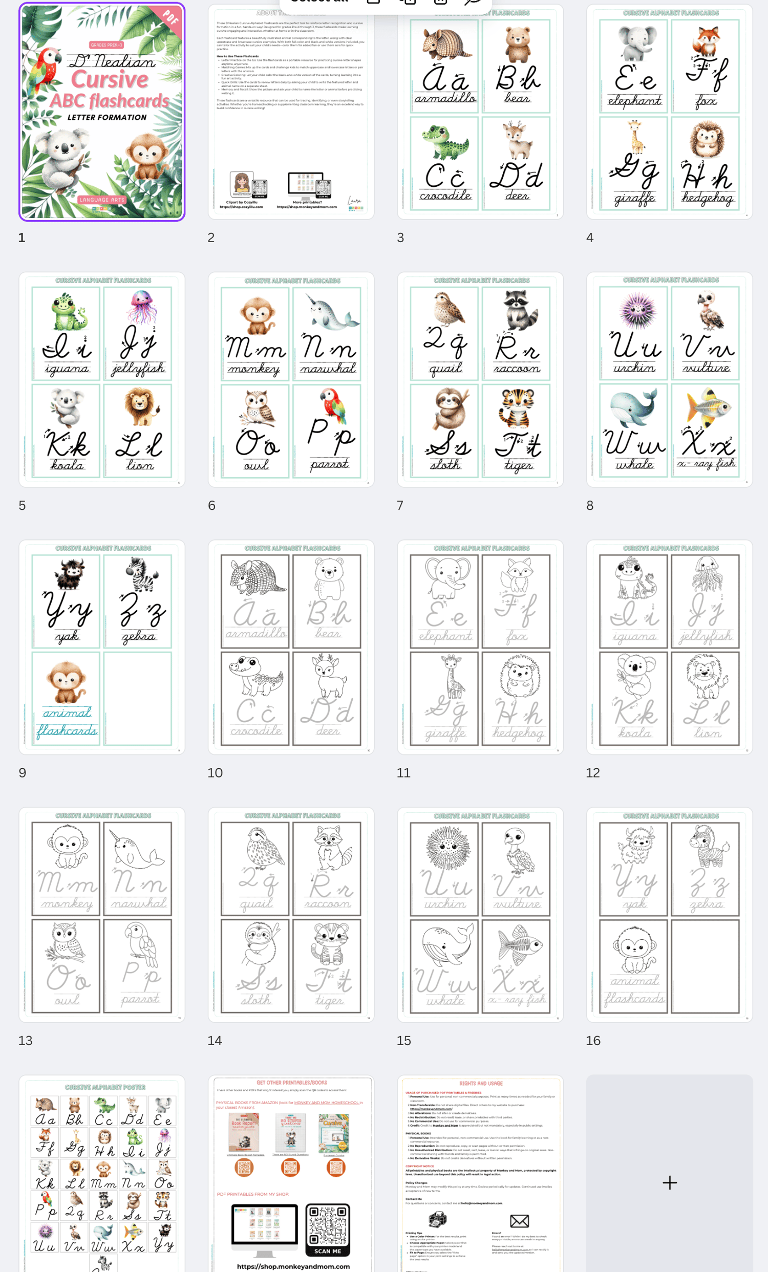 Abc Chart Printable D'nealian