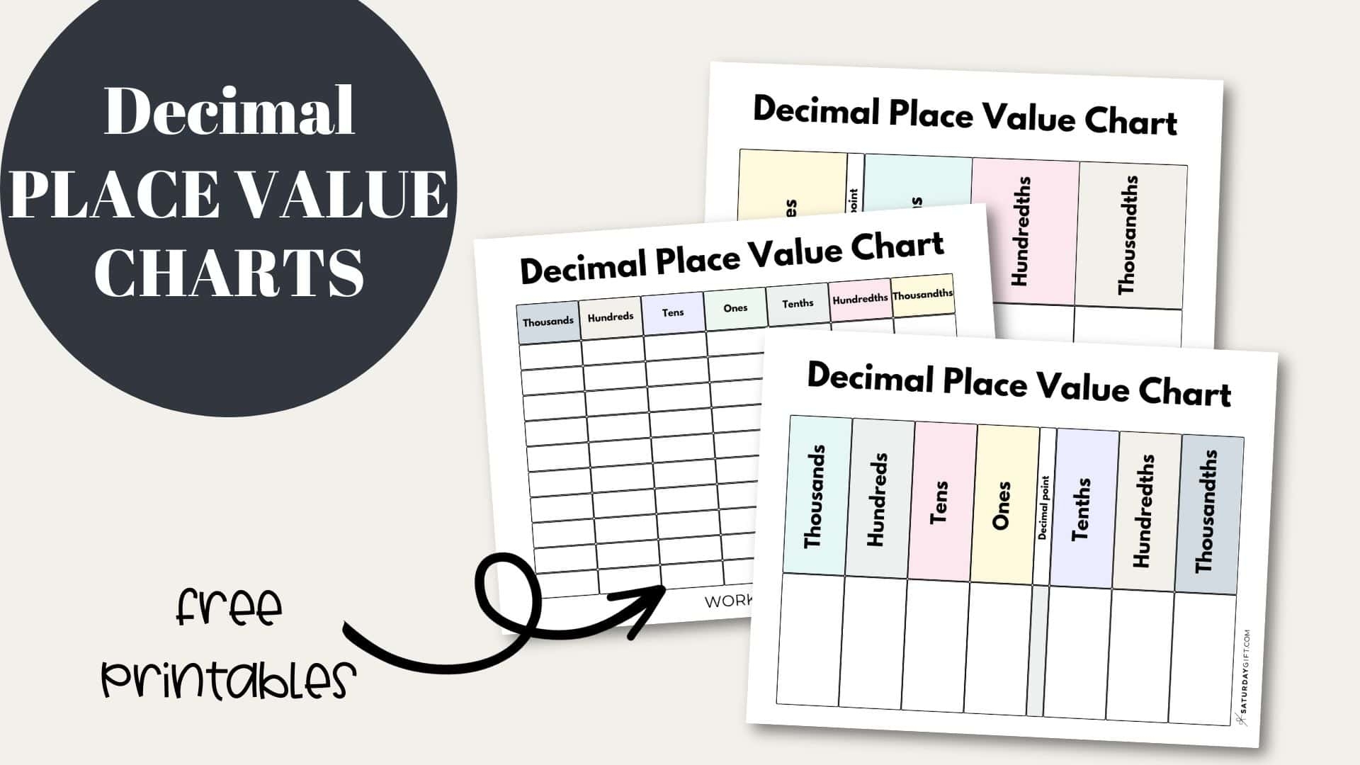 Decimal Place Value Charts 12 Free Printable PDFs Decimal Place Value Charts 12 Free Printable PDFs