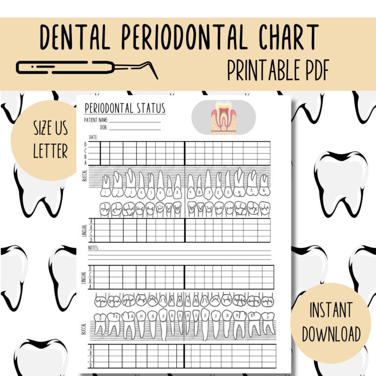 Dental Hygiene Chart Template Etsy