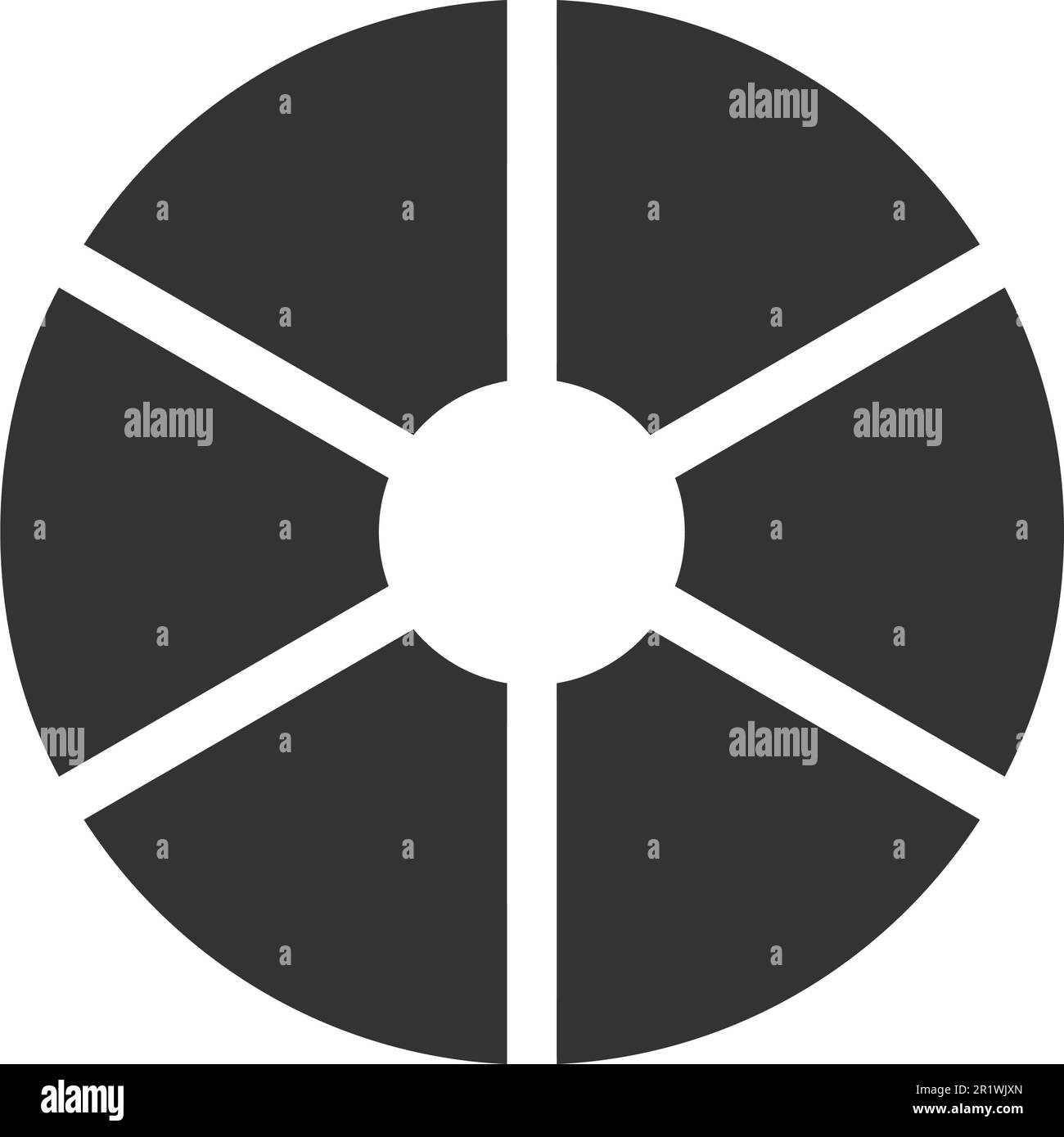 Donut Pie Or Pizza Chart Example Circle Divided On 6 Equal Slices Wheel Diagrams With Six Sectors Isolated On White Background Vector Graphic Illustration Stock Vector Image Art Alamy