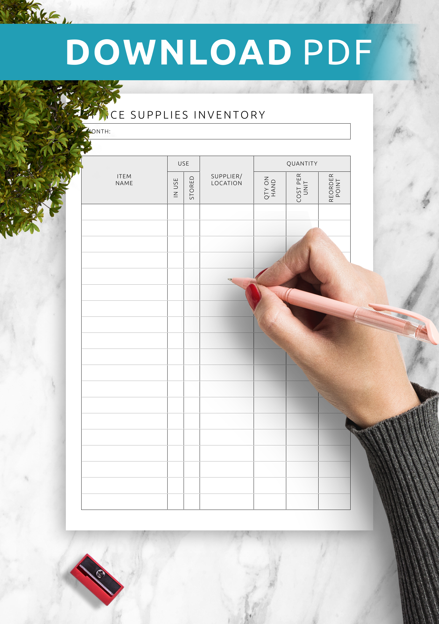 Download Printable Office Supplies Inventory Template PDF Download Printable Office Supplies Inventory Template PDF