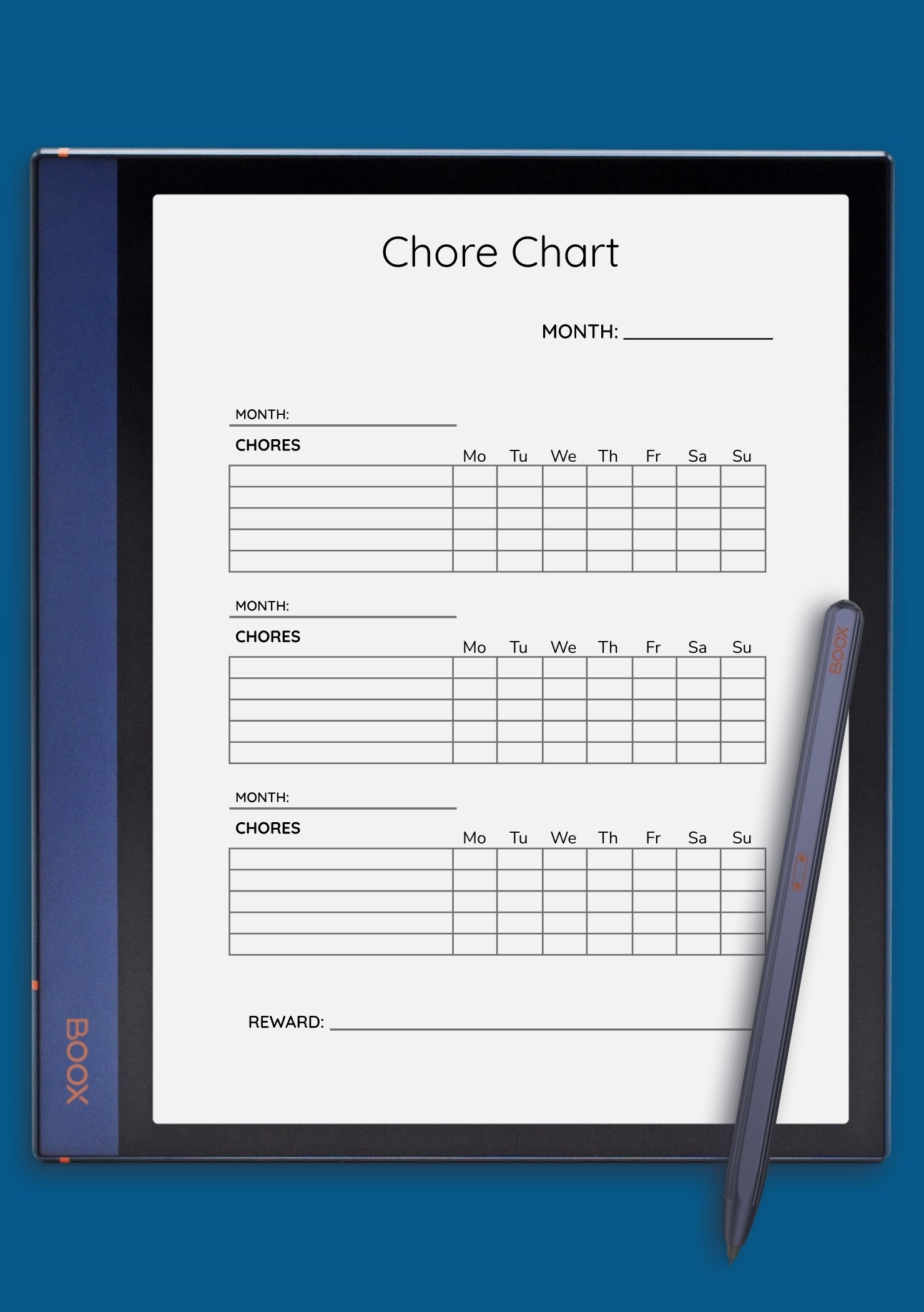 Free Printable Monthly Chore Chart Templates Free Printable Monthly Chore Chart Templates