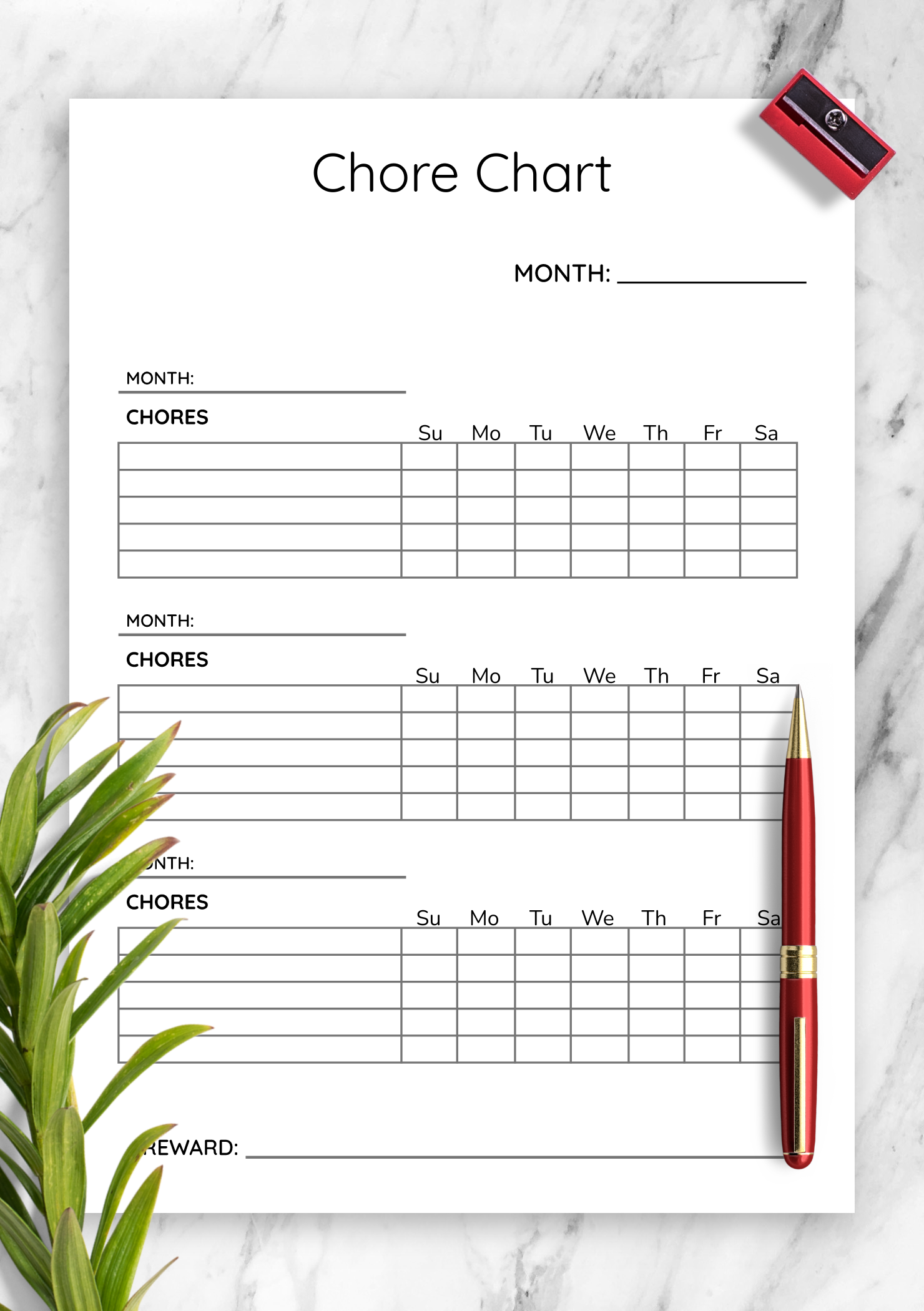 Chore Chart Template