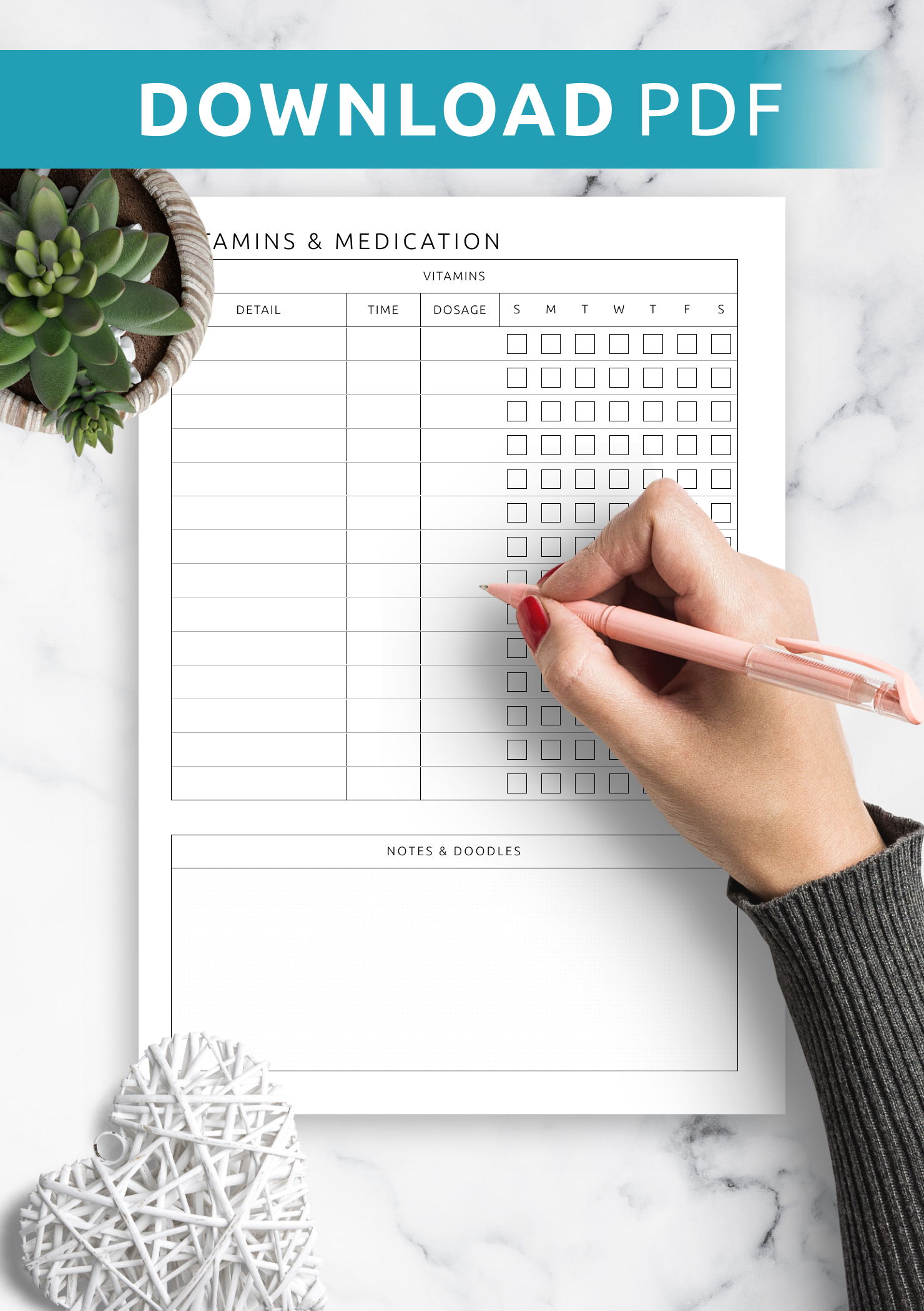 Download Printable Vitamins U0026 Medication Template PDF Download Printable Vitamins U0026 Medication Template PDF