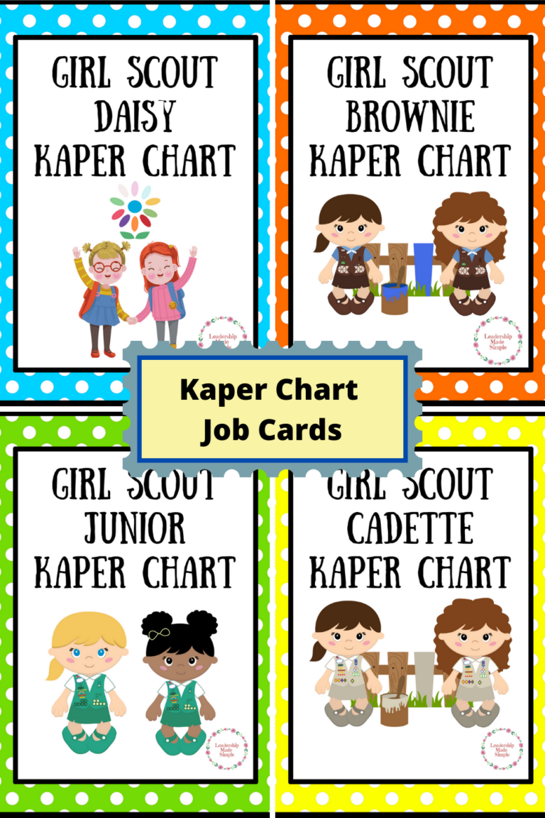 Easy Girl Scout Kaper Chart Idea Troop Leader
