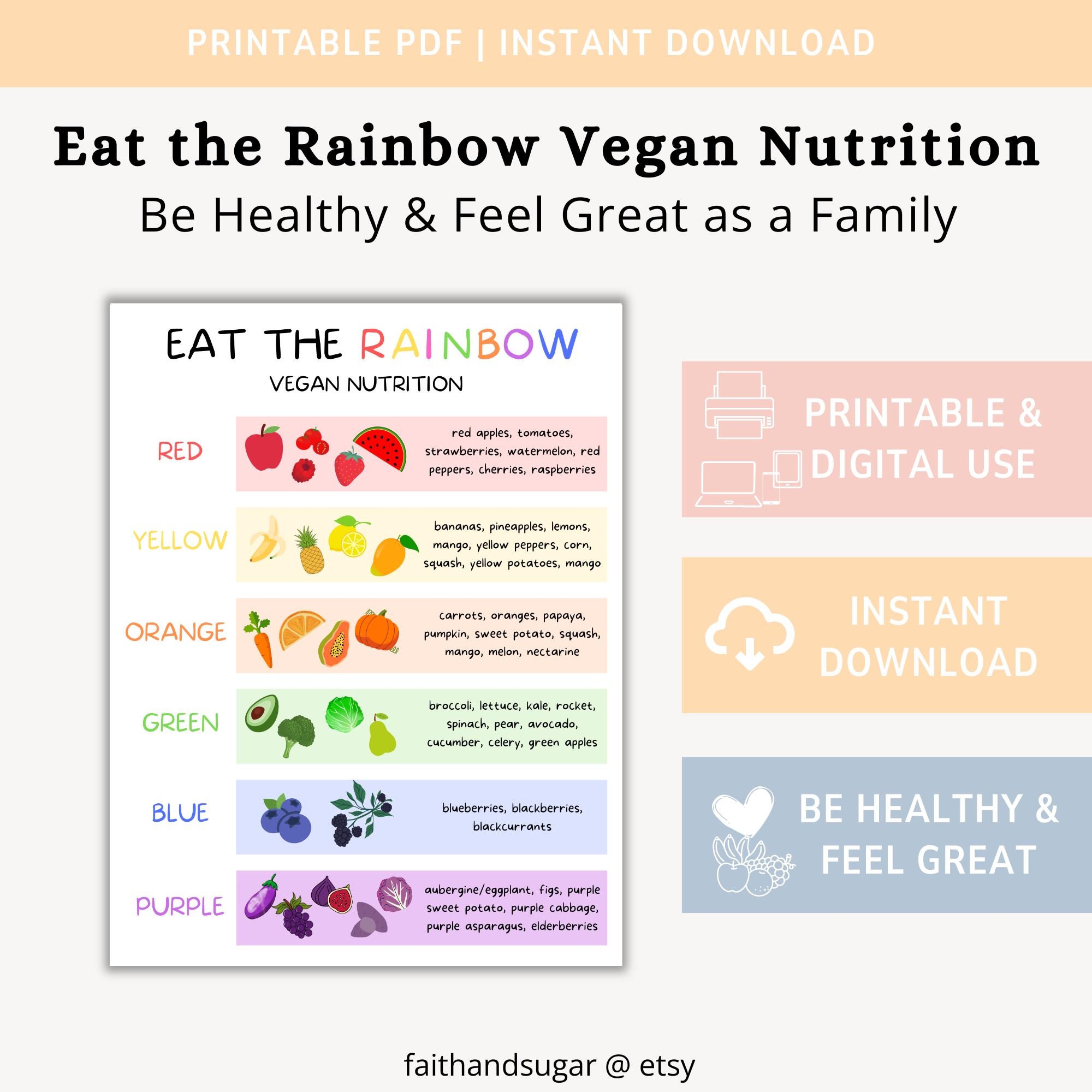Free Printable Food Eat Rainbow Chart