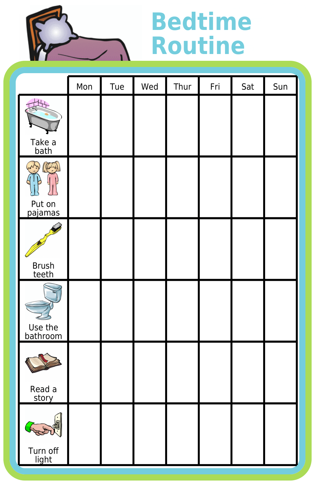 Editable Bedtime Routine Checklists With Pictures Mobile U0026 Printed