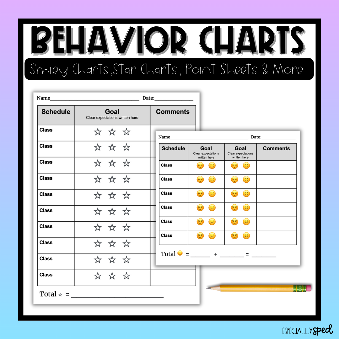 EDITABLE Behavior Charts Smiley Face Charts Point Sheets EDITABLE Behavior Charts Smiley Face Charts Point Sheets