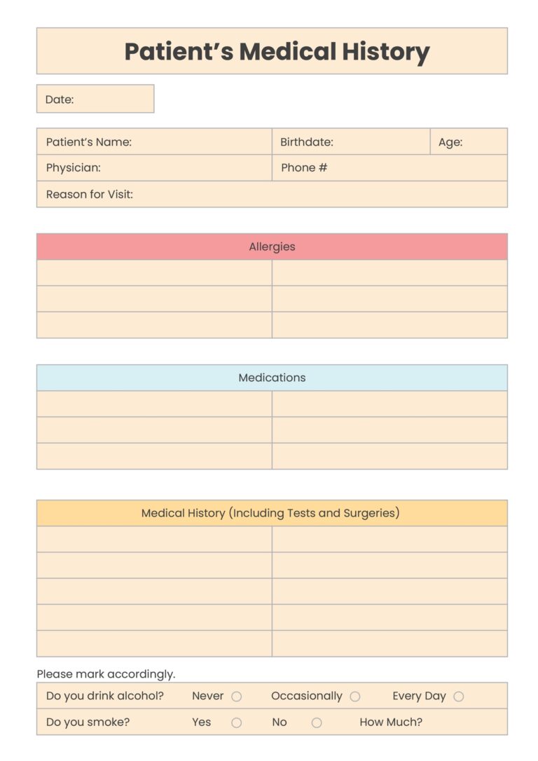 Editable Patient Chart Templates In PDF To Download
