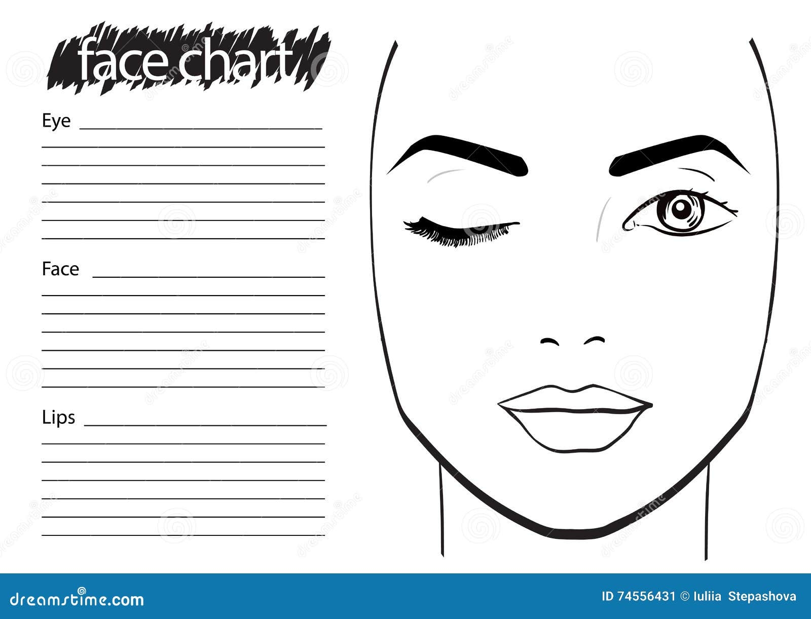 Face Chart Makeup Artist Blank Stock Illustration Illustration Face Chart Makeup Artist Blank Stock Illustration Illustration