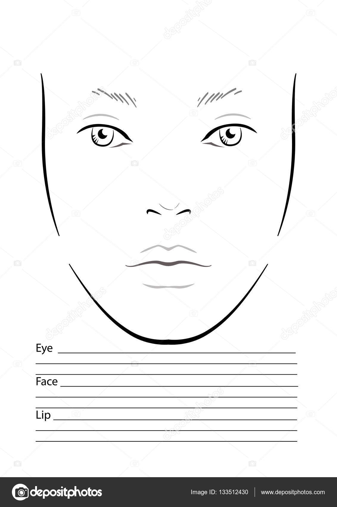 Free Printable Blank Face Chart Makeup Free Printable Blank Face Chart Makeup