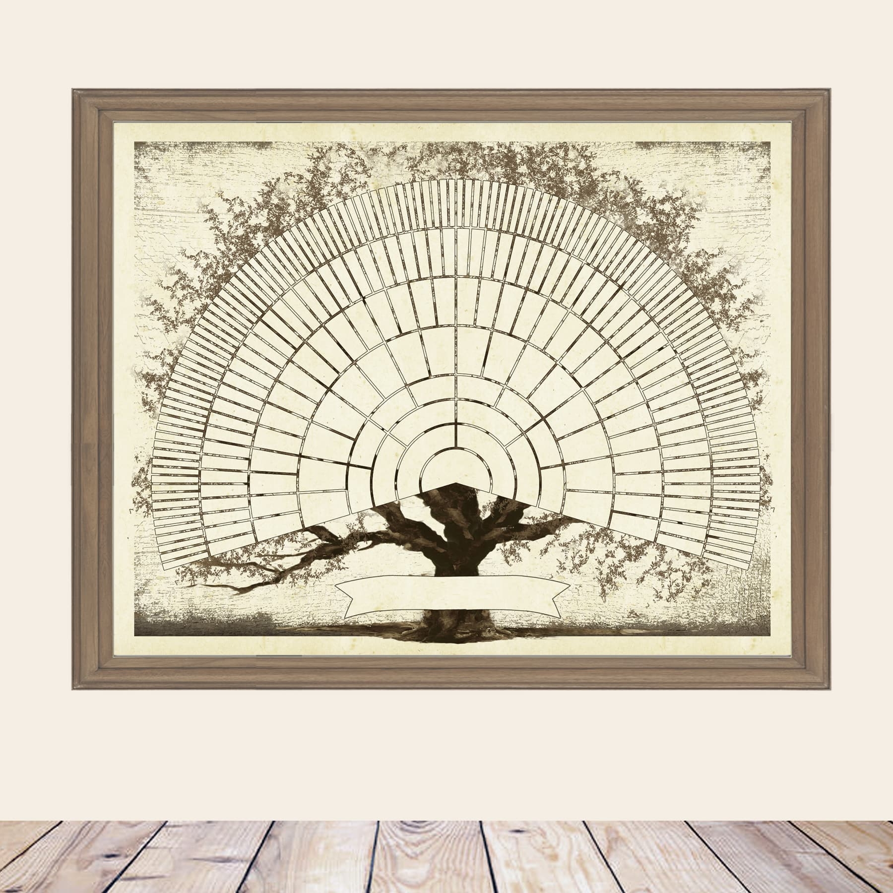 Fan Chart Heritage Family Tree Printable Reusable